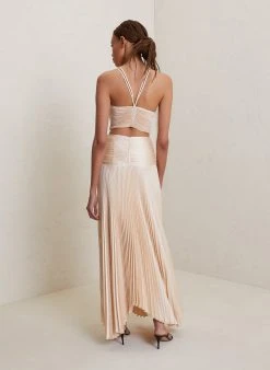 ALC LTD Ari Satin Pleated Top Tops