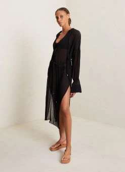 ALC LTD Palma Silk Maxi Coverup SWIM