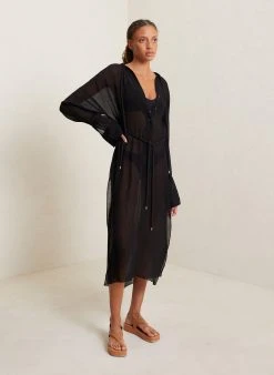 ALC LTD Palma Silk Maxi Coverup SWIM
