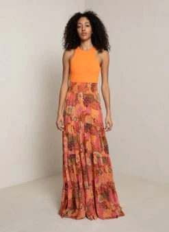 ALC LTD Sage Chiffon Maxi Skirt Bottoms