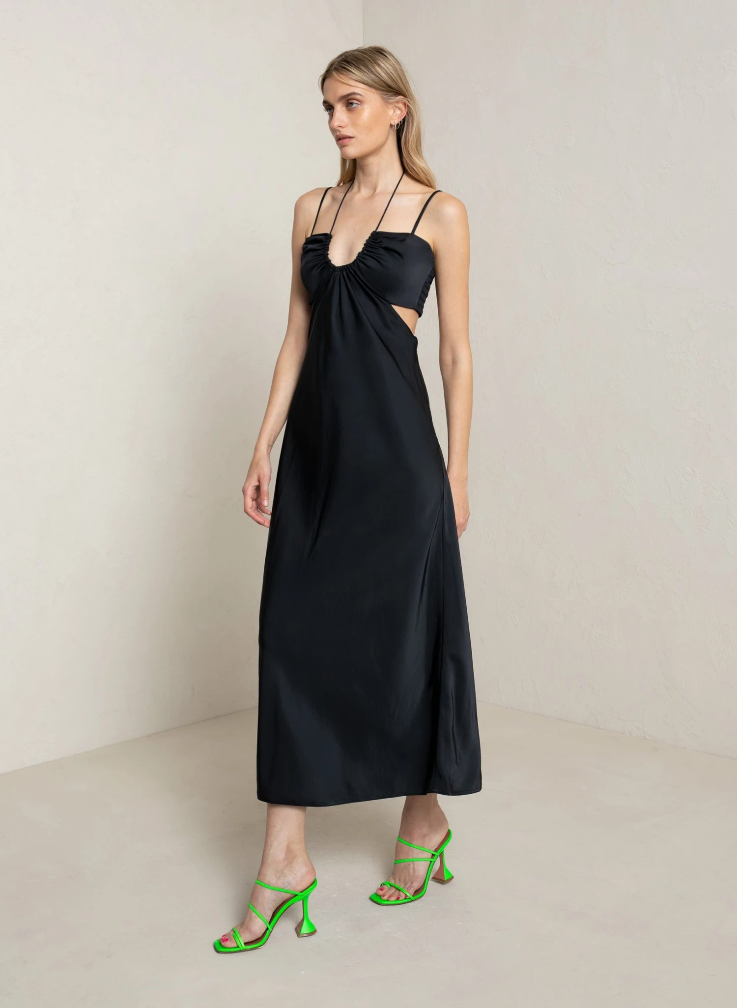 SIENNA_DRESS_BLK_0040_3.jpg ALC LTD Dresses Sienna Satin Halter Dress