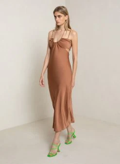 ALC LTD Sienna Satin Halter Dress Dresses
