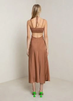 ALC LTD Sienna Satin Halter Dress Dresses